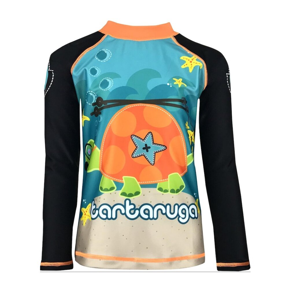 Krio Color Tartaruga Boy Long Sleeve UPF 50+ Rash Guard Swimsuit. Size 6-8 years